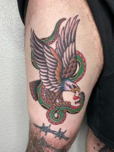 Eagle Snake Tattoo by Legendary Tattoos in Las Vegas Nevada
