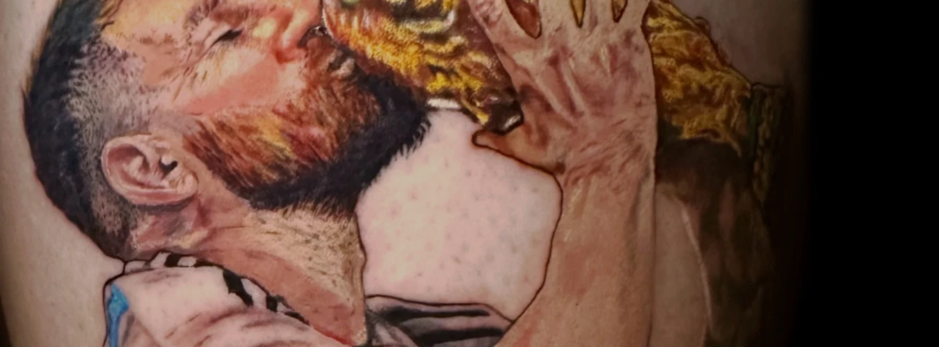 Watercolor Tattoo Of Lionel Messy Tattoo by Legendary Tattoo Las Vegas